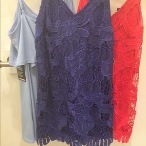 Express blue lace dress